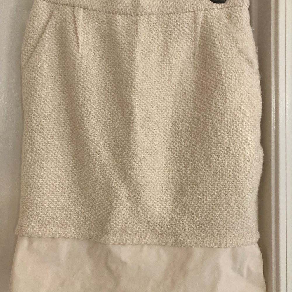 Elegant Cream Tweed Mix media Skirt